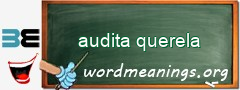 WordMeaning blackboard for audita querela